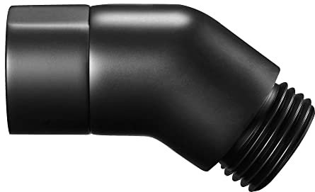 Massiver Messing Duschbogen Adapter für Duschkopf, 45 Grad Handbrause Winkel, Duscharm Anschluss Winkel Duschkopf Verlängerung Anschluss Kupplung G1/2 Buchse auf Stecker, Mattschwarz