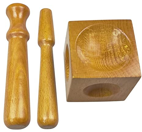The Indivshow 5,1 cm Holz-Kuppelblock mit 2 Stanzern, Schmuckherstellungswerkzeuge für Metallstempel-Set