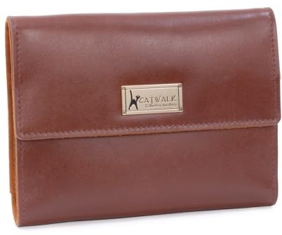 Catwalk Collection Handbags - Rotolo Portagioie Pelle Camoscio - Custodia Gioielli Viaggio Media/Grande - Confezione Regalo - Chanelle Marrone Chiaro