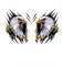 2Pcs 3D Adler Tier Autoaufkleber Zerrissener Adler Aufkleber Kreativ Tier Auto Aufkleber 3D Autoaufkleber Stereo Autoaufkleber PVC wasserdichte Sticker Auto Styling Dekoration Sticker 18 * 24cm