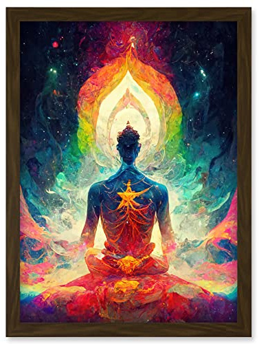 Doppelganger33 LTD Ethereal Seven Chakra Meditation Astral Artwork Framed Wall Art Print A4