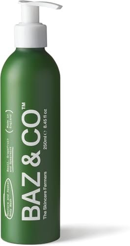 BAZ & CO Natural Moisturising Mens Body Wash – Mens Shower Gel 250ml – Restore and Awaken with Basil, Grapefruit and Spearmint – Invigorating Natural Shower Gel for Men Healthy Skin
