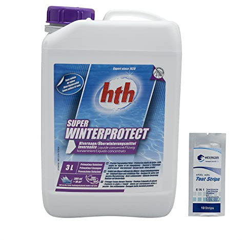 HTH Super WINTERPROTECT Liquide - 3L | Hivernage - Ultra Concentré - Non moussant + 10 Tests HPS OFFERTS 6 en 1