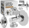 Grifo Lavadora de Escuadra Filtro 1/2 x 3/4 | Valvula Llave de Paso Lavadora Laton Cromado Salida Agua Resistente Corrosión Duradera Cocina Baño Lavavajillas Reguladora Tapa de Tornillo