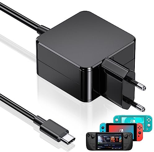 Ladekabel for Nintendo Switch & Steam Deck, PD Type C Charger TV Mode Support, Travel Charger Kabel for Nintendo Switch, Switch Lite and Other Type C Devices, AC Adapter Switch Netzteil