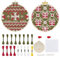 FREEBLOSS 4 Satz Weihnachten Holz Kreuzstich Kits, Kreuzstich Set Vorgedruckt Weihnachts Bastelset Sticken Set Erwachsene Weihnachtskugelform Cross Stitch Set mit Anleitung für Anfänger