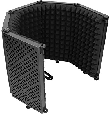 Scudo Isolante per Microfono Professionale per Registrazione da Studio, Microfono Pieghevole in Schiuma Fonoassorbente Riflettore per Blu e Qualsiasi Attrezzatura di