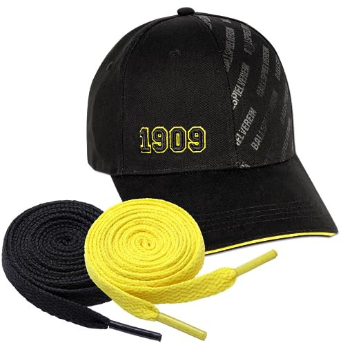 King of Trade BVB Cap 1909 Ballspielverein + 2 Paar Fan-Schnürsenkel