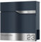 Graviers Design Briefkasten mit Zeitungsfach in Anthrazit RAL 7016 - Postkasten personalisiert Edelstahl Namensschild Straßenname Hausnummer - Wandbriefkasten Briefbox mit Schloss Zeitungsrolle