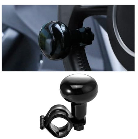 JNNJ Bouton Volant Universel Pour Voiture, Volant Robuste Boule Bouton Direction Bille Pour Voiture, Bouton D'aide Au Volant Pour Commande Flexible, Convient Aux Voitures, Camions, Tracteurs(Noir)