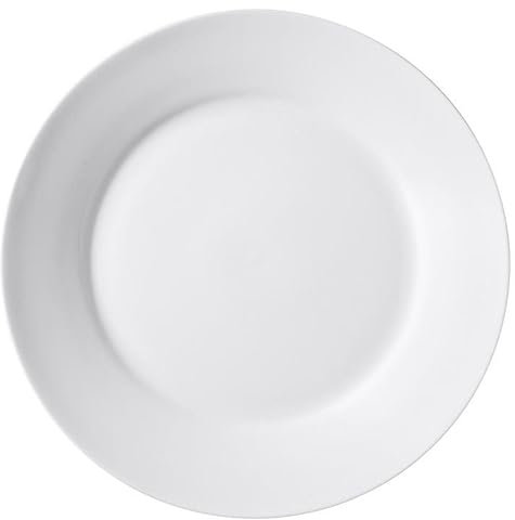 aro Lot de 6 assiettes plates, en porcelaine, blanches, (Ø 24 cm)