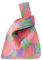 Anopo Borsa da Polso con Nodo da Donna Piccole Borse all'uncinetto Estetica Carino Fiore Borsetta Maglia Borsa da Sera Moda Borsa a Tote Tulipani Rosa