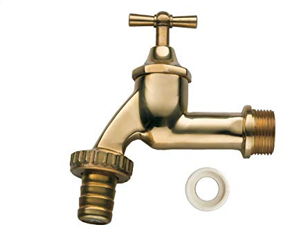 Auslaufhahn Absperrhahn Wasserhahn Messing 3/4, inkl. Teflonband für Ihre Regentonne BZW. Regenwassertonne oder Regenwassertank