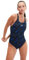 Speedo HyperBoom Allover Medalist Costume da Bagno per Donna, Nero/Blu, 36