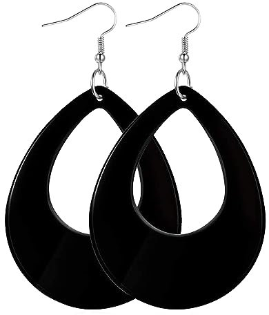 ZAYIUKI 1 Paar Neon-Ohrringe für Damen, Kunststoff-Ohrringe, rot, grün, bunt, Vintage, leichte Ohrringe, Modeschmuck für die 80er und 70er Jahre