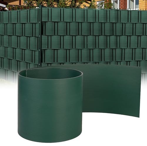 YZNAHRE 10x Hart PVC Sichtschutzstreifen Gartenzaun Sichtschutz für Doppelstabmatten, 2,5m x 19cm Grün Zaunsichtschutz Sichtschutz