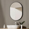 EMKE Badspiegel Oval Schwarz 60 x 80 cm Ovaler Wandspiegel mit Schwarzer Rahmen Spiegel Horizontal/Vertikal Dekorativer HD Wandspiegel für Flur/Badzimmer/Wohnzimmer Oval Spiegel