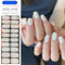 MrCuvaryas 20 Stück Gel UV Nagelfolien Stickers, Echte Nagellack-Kunstaufkleber - Weiß Full Wraps Nagelaufkleber UV/LED-Lampe Erforderlich Cured Gel Nail Strips, Fingernägel zum aufkleben (White Pear)