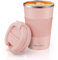 MOMSIV Thermobecher Isolierbecher, 13oz/380ml Rutschfest Edelstahl Travel Mug, Kaffeebecher aus Doppelwandig isoliert Vakuum auslaufsicher Reisebecher mit Deckel Kaffee-to-go Becher, Lila