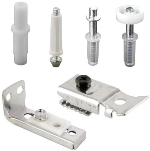 KOOLEVER 6 Pcs Bifold Door Repair Kit, with 3/8 Pivots 7/8 to 1 Guide Wheel and Brackets Bi-Fold Door Hardware Repair Replacement, Metal Top Pivot Hardware Package for Accordion Barn Folding