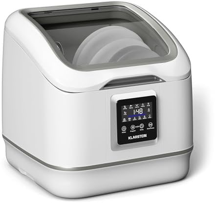Klarstein SilentScrub Tischgeschirrspüler - kompakte & tragbare Tischspülmaschine für 3 Gedecke, 7 Programme & digitaler Touchscreen - leiser Betrieb bei 55 dB