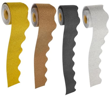 Dekorative Bordüre für Pinnwände 4 Rollen Papier, Gewellt