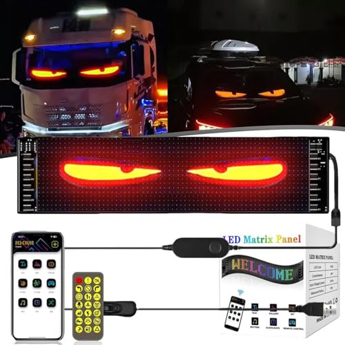 Luz Devil Eyes para automóviles, Ojos LED para Camion, Programable Flex Auto LED Indicador de Luz Colorido Ojos Luz Pantalla Suave para Coche Camión Ventana