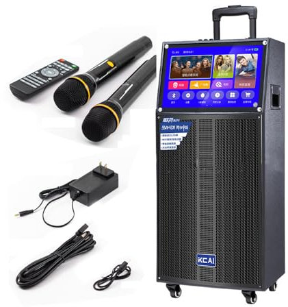 Outdoor guardando film video canto quadrato danza audio touch screen bluetooth karaoke portatile set di altoparlanti all-in-one