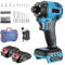 Cordless Hammer Drill Electric Screwdriver - 280N.m Torque with 39 Accessories, Brushless Battery Drill, LED Light for Home and Garden DIY Project (Incl. 2 Batteries)
