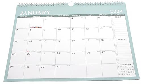 Operitacx Englisch Monatskalender Minimalistischer Wandkalender Mit Spiralbindung Für Büro Und Zuhause Für Notizen Und Wichtige Termine