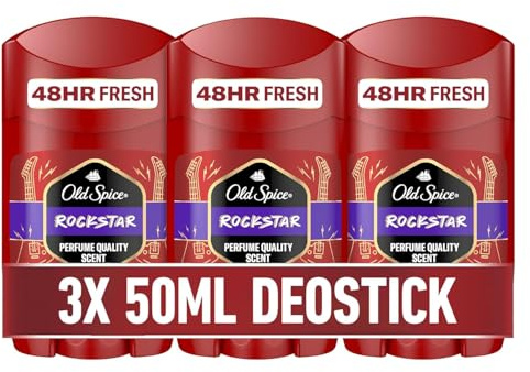 Old Spice Rockstar Deostick, 3x50ml, 24/7 Frischhh bei Täglicher Anwendung, Langanhaltender Duft in Parfumqualität, Schützt vor Gerüchen, Ohne Aluminiumsalze (Packung mit 3)