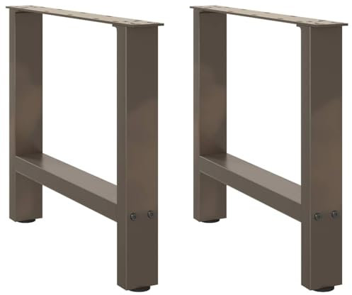 vidaXL Pieds de Table Basse en Acier Naturel 2 pièces 60 x (42-43) cm Acier
