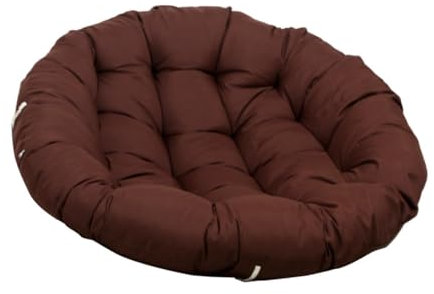 Baoblaze Gartenstuhl Kissen, 60 * 60 cm Rundes Sitzkissen, Abnehmbar Hängende Eierstuhlkissen Outdoor/Indoor, Stuhlauflagen für Schlafzimmer, Hängesesselkissen für Schaukel, Dunkelbraun