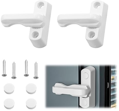 2 Sash Jammers, Extra Security Locks for UPVC PVC Doors Windows Home Security,White