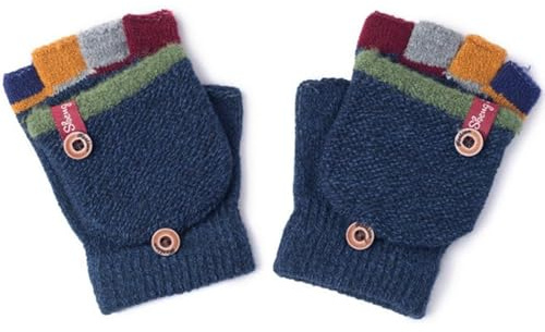 Exbrith Guanti Mezze Dita Per Bambini, Guanti invernali caldi convertibili Flip Top, Guanti caldi toddler, Design Flip Guanti Mezze Dita, Winter Baby Warm Gloves, 3-6 years old
