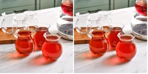 KARACA Refikadan Tatlıcan - Juego de 6 vasos de té turco, aptos para lavavajillas, vasos de té turco, diseño único y práctico (Paquete de 2)