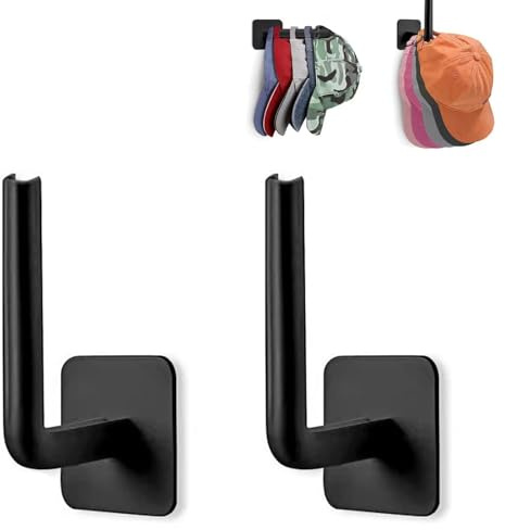 Curtain Holdbacks - ShiningUU 2-Pack Heavy Duty Adhesive No-Drill Hooks | Strong Metal Black Curtain Tie Backs for Home Decor