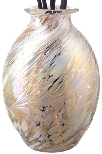 Coloured Mouth Blown Glass Bud Vase Reed Diffuser - Champagne Height 14cm