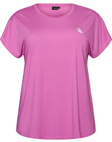 Zizzi Active Sportshirt Damen große Größen - Rundhals, schnelltrocknend | Funktionsshirt aus 88% Polyester und 12% Elastan, schnelltrocknend und elastisch, locker für Training und Alltag