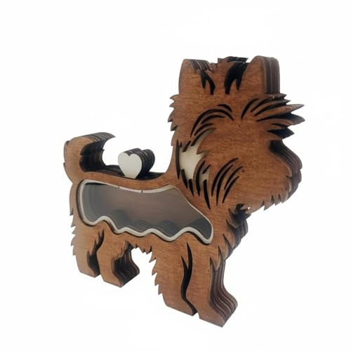 MotiveTech Pet Hair Keepsake Box Quality Wood Wooden Pet Remembrance Box Sympathy Gift Dog Hair Keepsake Frame for Shelf Display, Home Decor, Standard, Style A