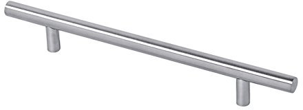 GedoTec Moderner Schrankgriff Edelstahl Möbelgriff Ø 12 mm - LUNA | Schubladen-Griff für Holzladen & Schranktüren | Bohrabstand 160 mm | 1 Stück - Design Relinggriff Küchen-Schrank inkl. Schrauben