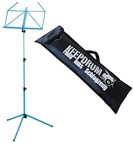K&M 100/1 Notenständer Notenpult Meerblau mit keepdrum Tasche