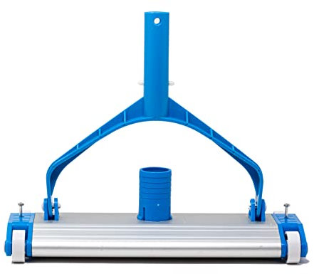 Limpiafondos de aluminio para piscinas - Fijación Clip - Cepillos de nylon - 4 ruedas - 33 cm Dpool
