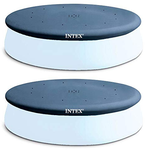 Intex 13' x 12 Easy Set Above Ground Rope Tie PVC Vinyl Pool Cover (2 Pack)