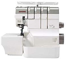 Janome AirThread 2000D PROFESSIONAL 4 Faden Overlock mit Lufteinfädelung, großer Arbeitstisch, Lufteinfädelsystem per Knopfdruck für Ober ,- und Untergreifer
