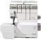Janome AirThread 2000D PROFESSIONAL 4 Faden Overlock mit Lufteinfädelung, großer Arbeitstisch, Lufteinfädelsystem per Knopfdruck für Ober ,- und Untergreifer
