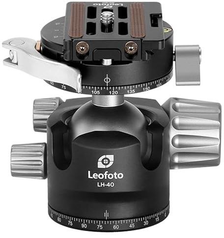 Leofoto Stativ-Kugelkopf LH-40PCL, Dual-Panoramafunktion + Schnellwechselplatte NP-60
