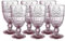 WHOLE HOUSEWARES Colored Glass Goblet Set of 6 (Pink) - Vintage Embossed Design| All-Purpose Wine Glasses for Parties, Weddings, and Home Decor | Wine Glasses | Coloured Wine Glasses | 11.5 oz