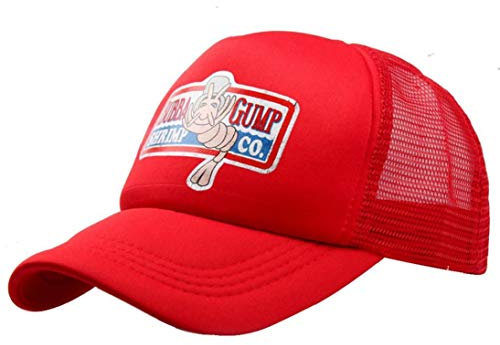 Unisexjustierbares Bubba Gump Shrimp Baseballmütze Co. gestickte Biegung Brimmed Hysteresen-Hut für Frauen-Männer (rot 1)