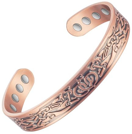 Magnetisches Armband aus rotem Kupfer, für Damen und Herren, europäischer und amerikanischer Retro, Energie-Gesundheitsarmband